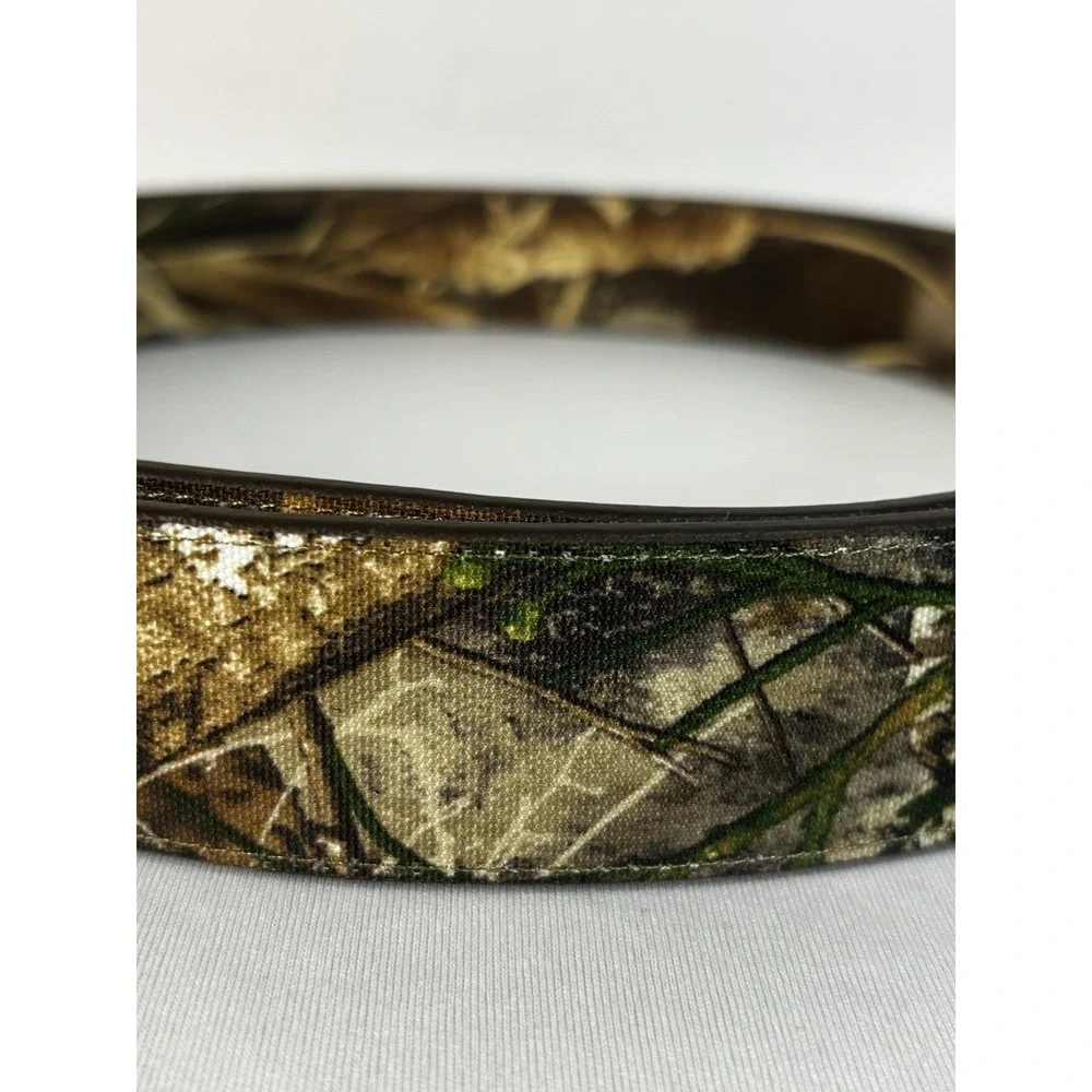 Realtree Camouflage Reversible Belt Mens Size 44 Black Metal Buckle Hunting